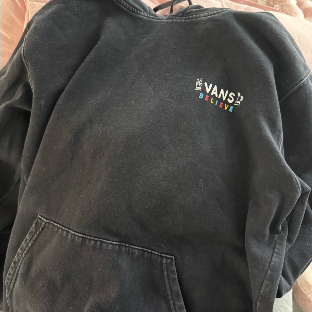 Vans Charcoal Hoodie with Brass Accents